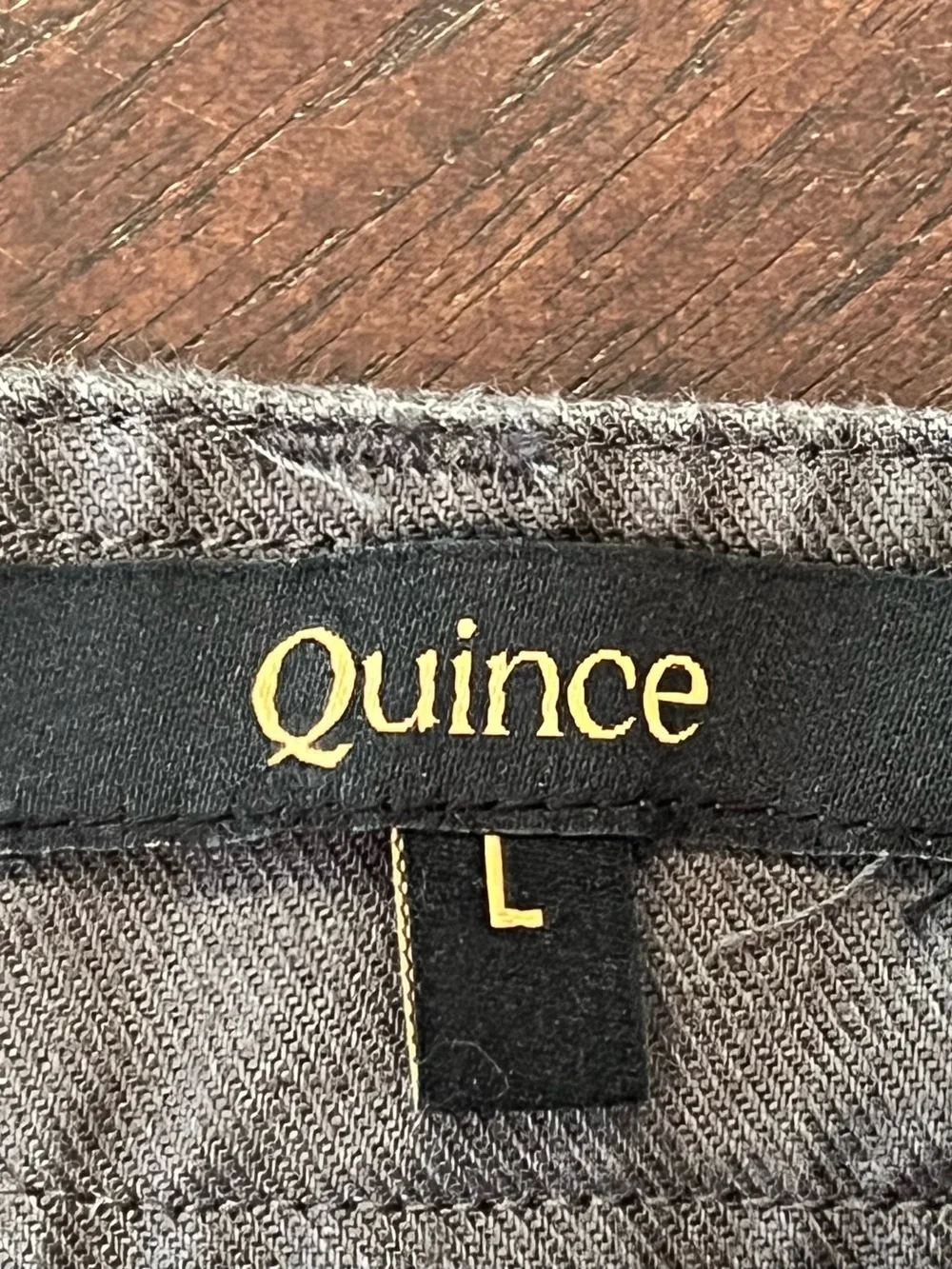 Quince Organic Cotton Linen Twill Cargo Pant  Women's Large Charcoal Gray Belted